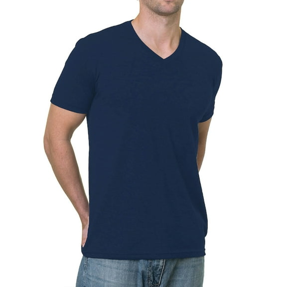 Made In USA Fine Jersey V-Neck T-Shirt - Navy 2XL