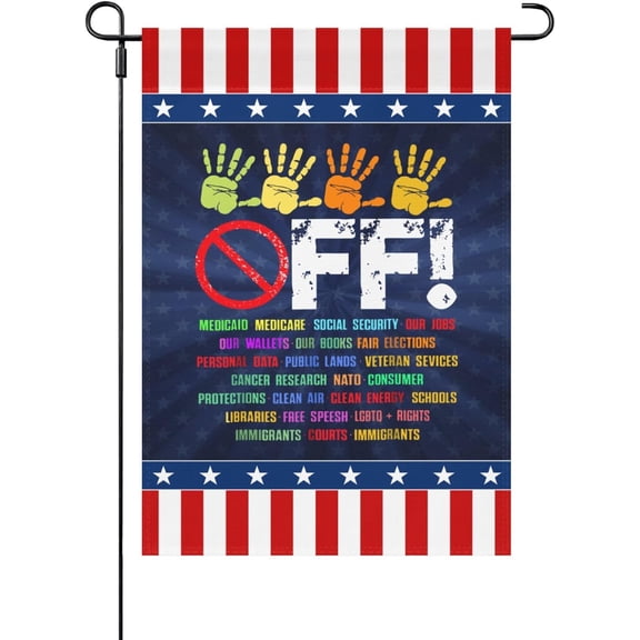 Made In USA Hands Off Protest House Flag Double Sided Inspirational House Flags Double Sided