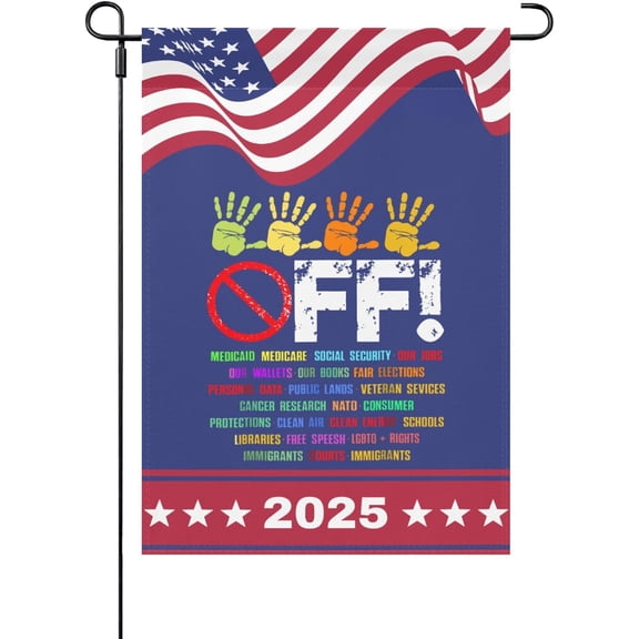 Made In USA Hands Off Protest House Flags Double Sided Decorative Outdoor Flags