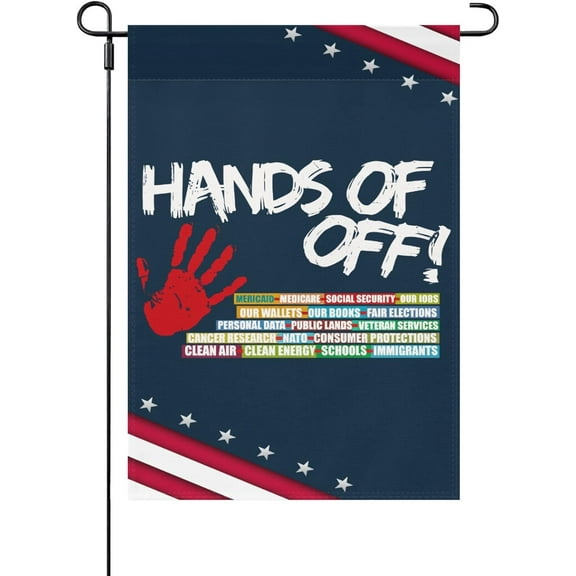 Made In USA Hands Off Protest House Flags Double Sided Decorative Small Garden Flags Double Sided