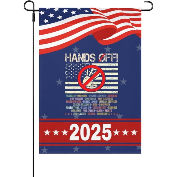 Made In USA Hands Off Protest House Flags Double Sided Hilarious Funny Garden Flag Double Sided