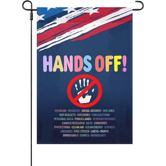 Made In USA Hands Off Protest Outdoor Flag Double Sided Hilarious House Flags Double Sided