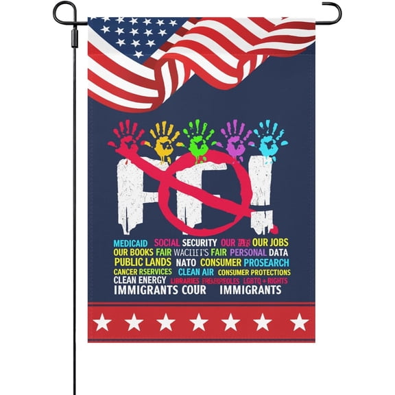 Made In USA Hands Off Protest Outdoor Flag Double Sided Retro Funny Garden Flags Double Sided