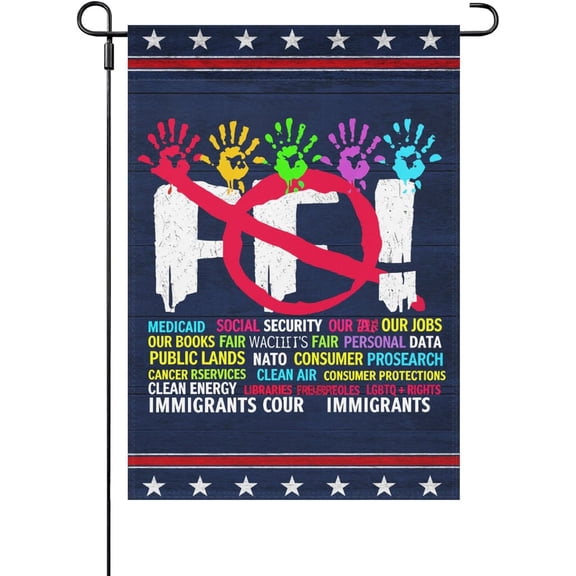 Made In USA Hands Off Protest Outdoor Flag Hilarious Outdoor Flags Double Sided