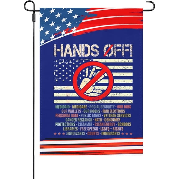 Made In USA Hands Off Protest Outdoor Flag Vintage Outdoor Flag Double Sided