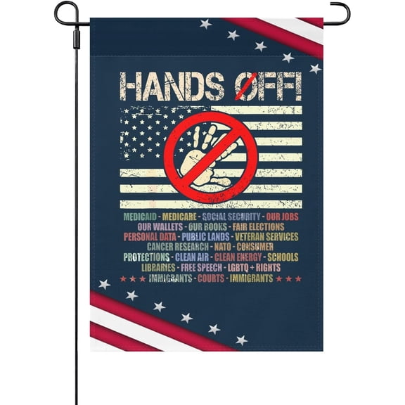Made In USA Hands Off Protest Outdoor Flags Humorous Yard Flag