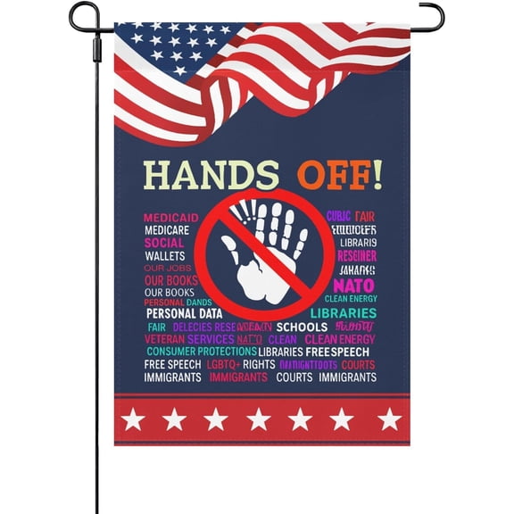 Made In USA Hands Off Protest Outdoor Flags Inspirational Yard Flags