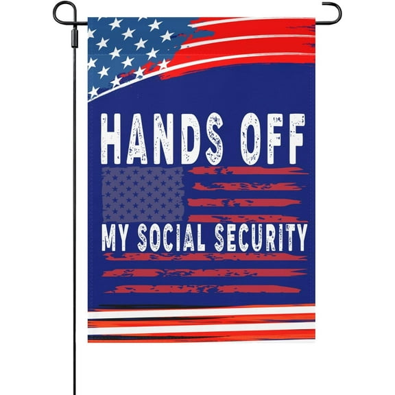 Made In USA Hands Off Protest Yard Flag Double Sided Hilarious Garden Flag Double Sided