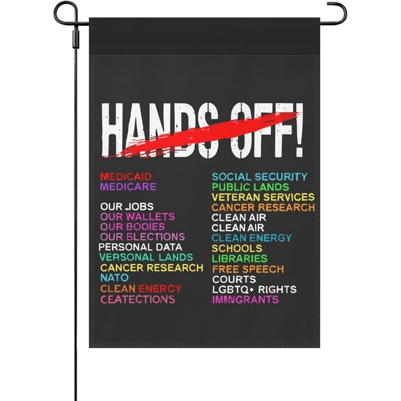 Made In USA Hands Off Protest Yard Flag Double Sided Hilarious Yard Flag