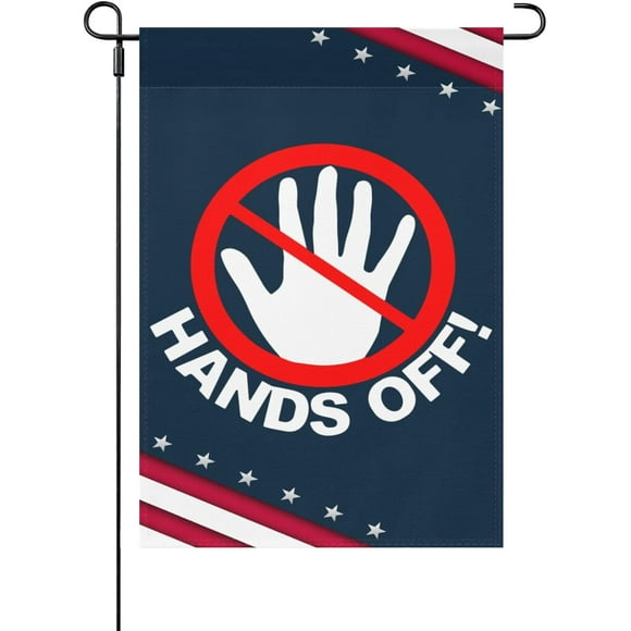 Made In USA Hands Off Protest Yard Flags Vintage Funny Garden Flags