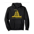 thumbnail image 1 of Made In USA Men's Print Hoodie With Pockets, Don't Tread On Me Casual Hooded Text Sweatshirt, Funny Retro Pattern Design Streetwear, 1 of 5