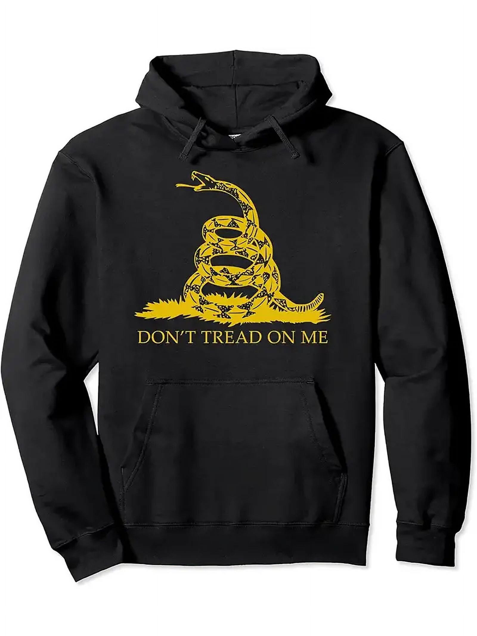 Made In USA Men's Print Hoodie With Pockets, Don't Tread On Me