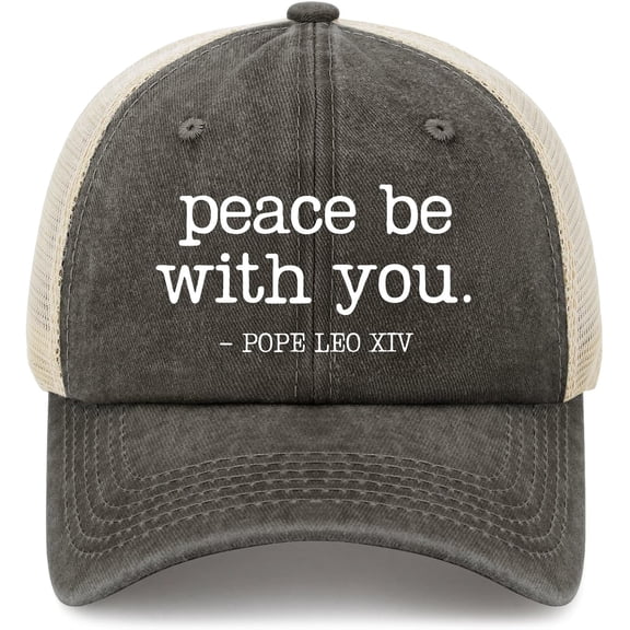 Made In Us Peace Be With You All Pope Leo Xiv Hats For Men Baseball Caps Fashion Washed Ball Cap Unisex