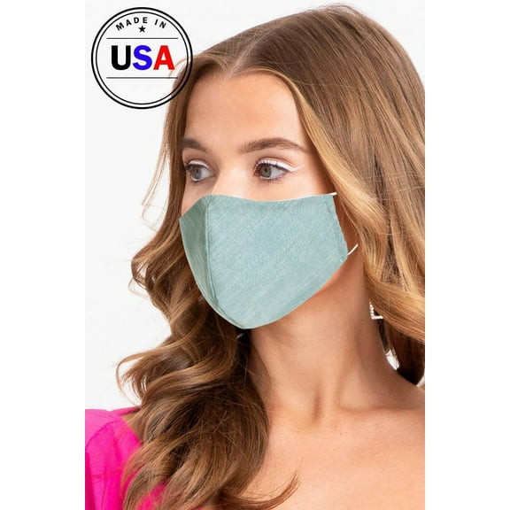 Made In Usa Unisex Fashionable, Reusable Washable, Cool Breathable Fabric Face Mask Aqua