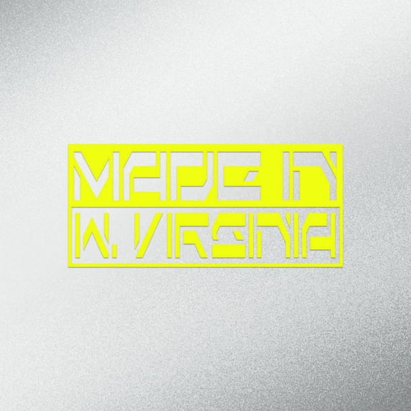 Made In West Virginia Decal Sticker | 5.5-Inches By 2.5-Inches | Yellow Vinyl Decal