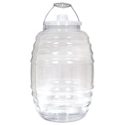 Made in Mexico Mexican Clear Vitrolero with Lid 5 Gallon Jug for Aguas Frescas Juice Sun Tea or other Beverages with Lid 20 L Clear Food-Grade Plastic Container for Parties Reusable W/Metal Handle