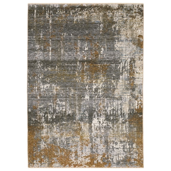 Woven Trends Kansas - HAY06 - Contemporary Casual Style, Distressed Abstract Pattern, Stain & Fade Resistant, Living Room, Dining, Office, Low Pile Polyester Area Rug in Grey - 3' x 5'