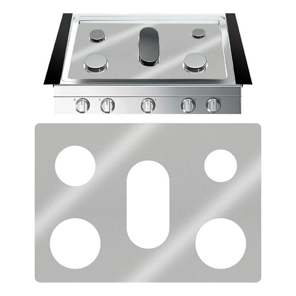 Made of Plastic, 1 Gas Stove Oil-Proof Mat Once for All Sale! Stove Cover Stove Top Burner Protectors for Range Stove Mat Protector Reusable Oven Silver