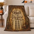 thumbnail image 1 of Made Purpose Rustic Inspirational Words, Cozy Friendship Quote Scene, Warm Flannel Blanket for Living Room and Reading Nook, Art Lovers Thanksgiving Gift, Artistic Home Decor, 1 of 9