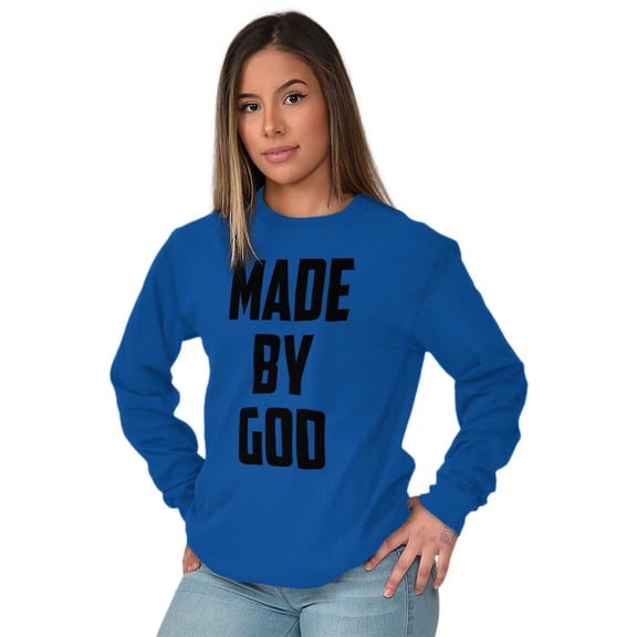 Made Religious Christ Faith Christian Long Sleeve TShirt Men Women Brisco Brands L