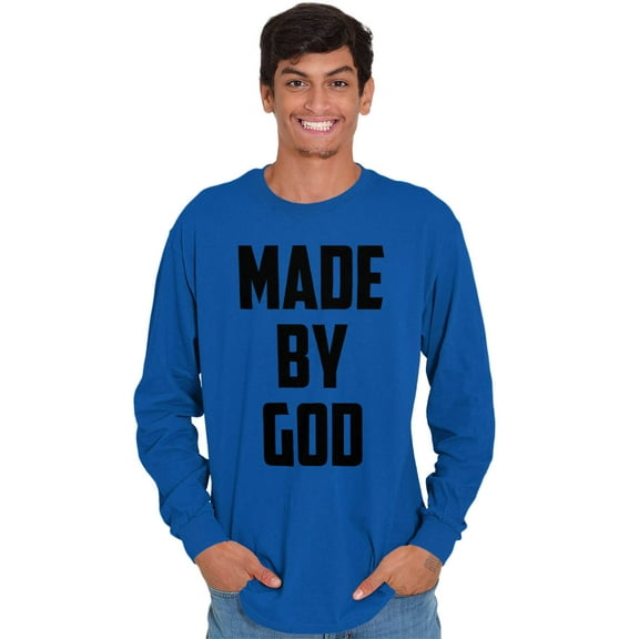 Made Religious Christ Faith Christian Plus Size Long Sleeve Graphic Tee Shirt Brisco Brands 2X
