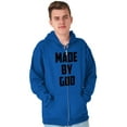 thumbnail image 1 of Made Religious Christ Faith Christian Unisex Fleece Graphic Zip Up Hoodie Brisco Brands 2X, 1 of 5