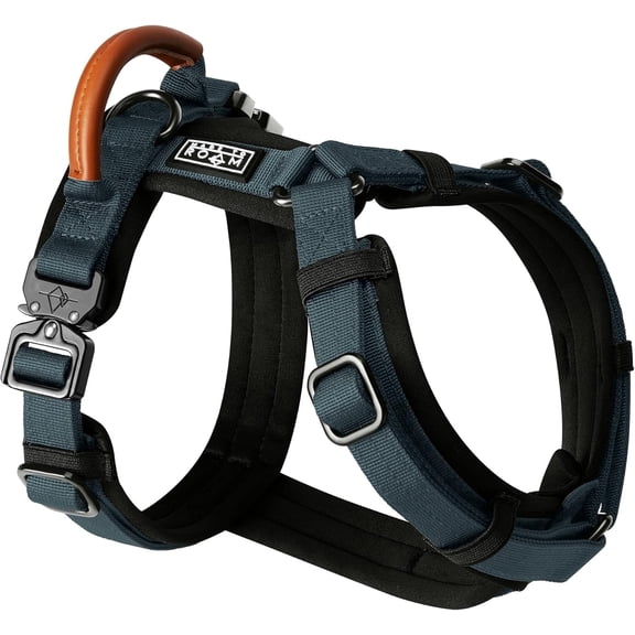 Made To Roam Premium Explorer Harness - Y-Shaped Dog Harness with Adjustable Durable Nylon, Soft Padding, Metal Buckles and Leather Handle for Small, Medium, Large Dogs (Colorado Nightsky, Size 6)