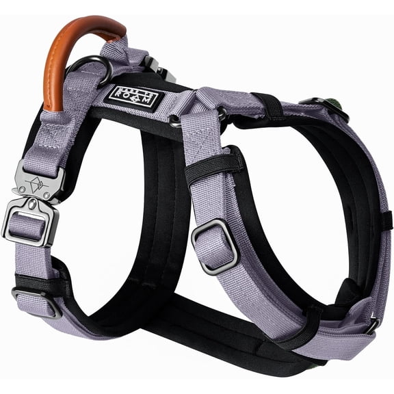 Made To Roam Premium Explorer Harness - Y-Shaped Dog Harness with Adjustable Durable Nylon, Soft Padding, Metal Buckles and Leather Handle for Small, Medium, Large Dogs (Montana Moonrise, Size 1)