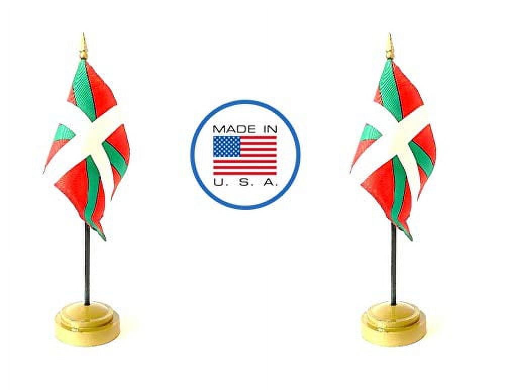 2 Basque Lands Miniature Desk & Hand Waving Flags Set - Includes 2 ...
