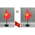 thumbnail image 1 of Made in The USA. 2 Vietnam Rayon 4"x6" Miniature Office Desk & Little Hand Waving Table Flags Includes 2 Flag Stands & 2 Small Mini Vietnamese Stick Flags, 1 of 1