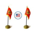 thumbnail image 1 of 2 Montenegro Miniature Desk & Hand Waving Flags Set - Includes 2 Rayon 4"x6" Flags, 2 Bronze Stands, and 2 Mini Montenegro Stick Flags, 1 of 1