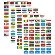 Made in The USA! United Nations Sticker Set with Country Name; 1.5 x 1 Self Adhesive Stickers for Every International Country in The United Nations Plus 7 UN Stickers, 200 Sticker Flags Total.