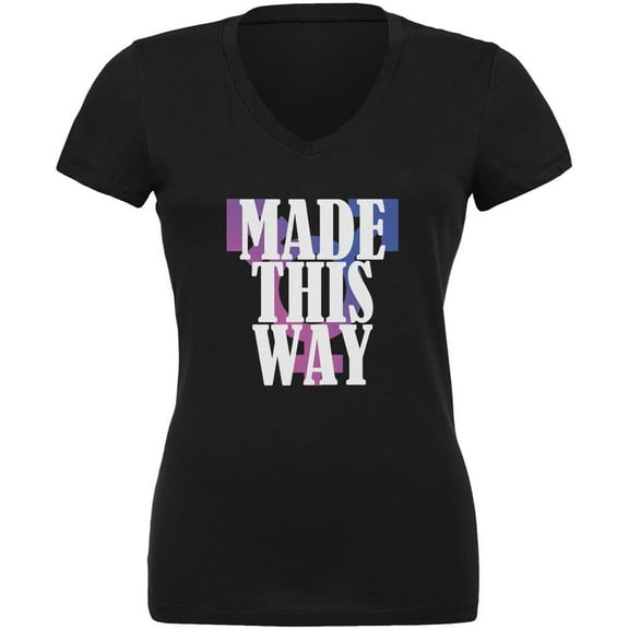 Made This Way Caitlyn Jenner Transgender Black Juniors V-Neck T-Shirt - Large