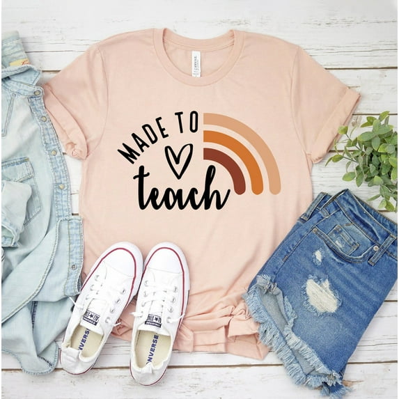 Made To Teach T-shirt Teacher Appreciation Shirt Kindergarten Tee Christmas Gift For Top Back School Funny Just A Girl Who Loves 2022 Holiday Winter Tees Crazy