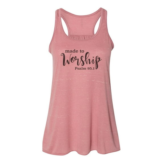 "Made To Worship Tank Top, Women's Racerback, Christian Racerback, Christian Apparel, Jesus Shirt, Religious Tank Top, Worship, Faith, Praise, Mauve Marble, EXTRA SMALL"