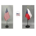 thumbnail image 1 of 1 American and 1 Czech Mini Desk Flags – Set of 2 with Stands, 4"x6" Rayon, 1 of 1