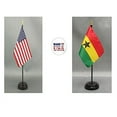thumbnail image 1 of 1 American and 1 Ghana Mini Desk Flags – Set of 2 with Stands, 4"x6" Rayon, 1 of 1