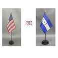 thumbnail image 1 of 1 American and 1 Honduran Mini Desk Flags – Set of 2 with Stands, 4"x6" Rayon, 1 of 1