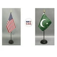 thumbnail image 1 of 1 American and 1 Pakistan Mini Desk Flags – Set of 2 with Stands, 4"x6" Rayon, 1 of 1