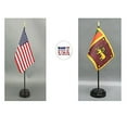 thumbnail image 1 of Made in The USA. 1 American and 1 Sri Lanka Rayon 4"x6" Miniature Office Desk & Little Hand Waving Table Flag, Includes 2 Flag Stands & 2 Small 4"x6" Mini Stick Flags, 1 of 1