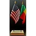 thumbnail image 1 of Benin Table Flag Set; One USA and International Rayon 4x6 inch Flag Plus a White Base, 1 of 1