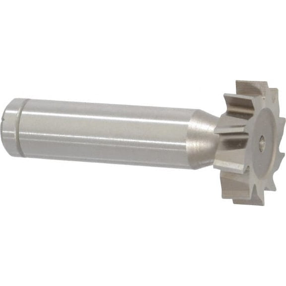 Made in USA 1" Diam x 1/4" Face Width, Cobalt, 10 Teeth, Shank Connection Woodruff Keyseat Cutter Uncoated, 2-1/4" OAL x 1/2" Shank, Staggered Teeth, ANSI 808, Old Standard 15