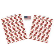 Made in USA! 100 Country Flag 1.5" x 1" Self Adhesive World Flag Scrapbook Stickers, Two Sheets of 50, 100 International Sticker Decal Flags Total (Lebanon)