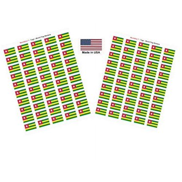100 Country Flag Stickers - 1.5x1 Inch Self-Adhesive World Flags For Scrapbooks, Envelopes & School Projects (2 Sheets Of 50)