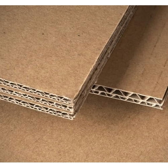 Made In USA, 2/8" Thick Double Wall Corrugated Cardboard Sheet 50 Pack, 18x24" Kraft Corrugated Board Sheets Large, Packaging Sheet, Inserts, Shipping, Dividers, Mailing, School Projects