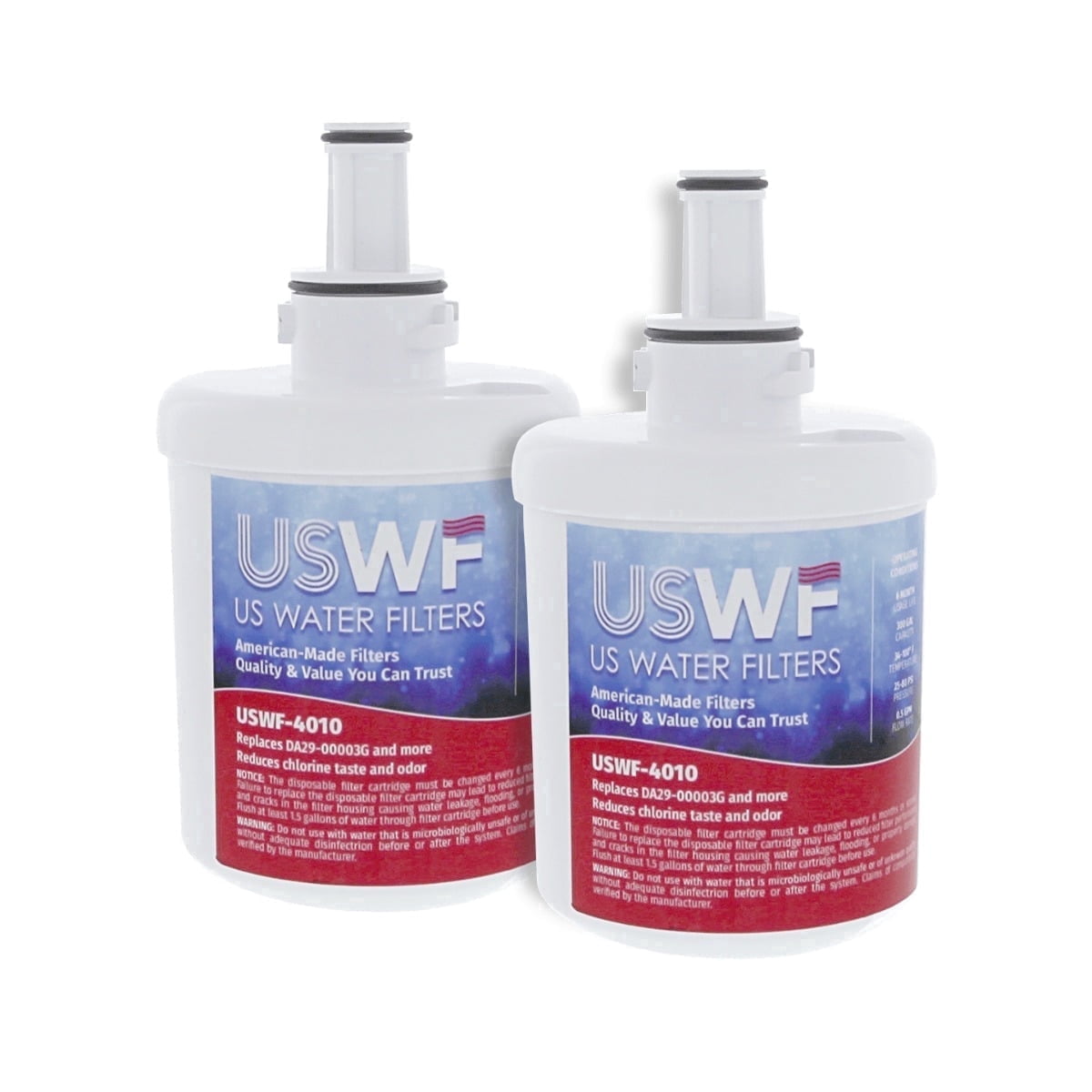 US Water Filters DA29-00003G Refrigerator Water Filter 2-pk - Replacement for Samsung DA29-00003B, DA29-00003A, Aqua-Pure Plus, DA29-00003F, HAFCU1, WSS-1, WF289, USWF Fridge Filter