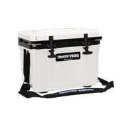 USA MADE Frosted Frog 14QT White and Black Cooler Hyper-Light Ice Chest with Carrying Strap
