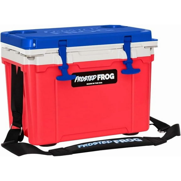 Made in USA Frosted  Hyper-Light 14 Quart Hard Cooler Insulated Portable Ice Chest Box for Beach, Beverages, Camping, Fishing, Boat 30% Lighter Than Rotomolded Coolers