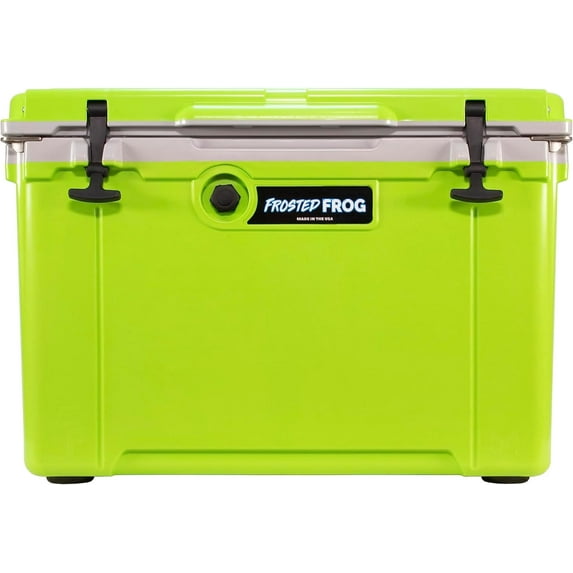 Made in USA Frosted Hyper-Light 54 Quart Hard Cooler Insulated Portable Ice Chest Box for Beach, Beverages, Camping, Fishing, Boat, Barbecue, 30% Lighter Than Rotomolded Coolers