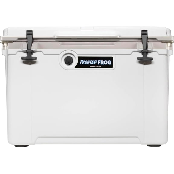 Made in USA Frosted Hyper-Light 54 Quart Hard Cooler Insulated Portable Ice Chest Box for Beach, Beverages, Camping, Fishing, Boat, Barbecue, 30% Lighter Than Rotomolded Coolers